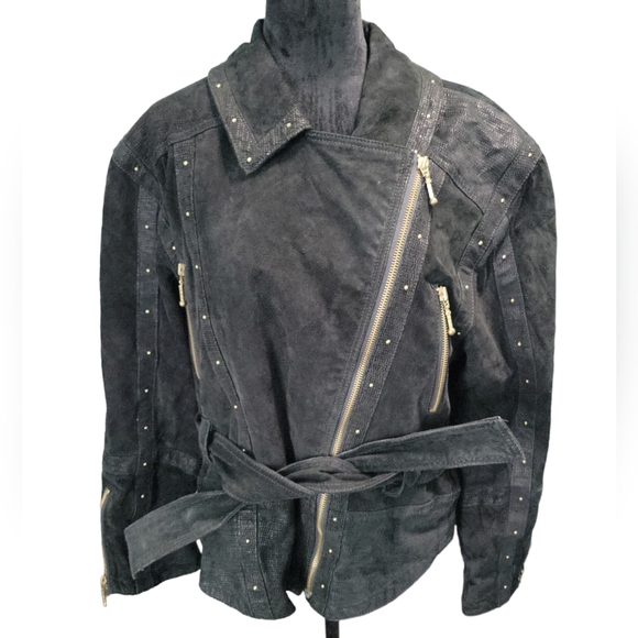 Leather Fashion Jacket With Multiple Zippers And Inside Pocket Women's M - Picture 1 of 10